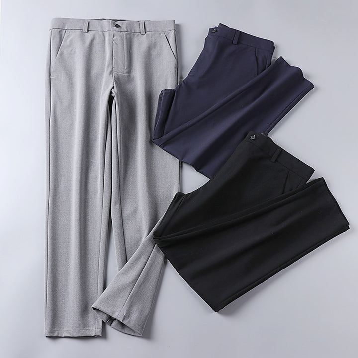 Men's Slim Chino Pants made of Stretch Cotton Blend with Slim Leg and Pleats Mune Fashion