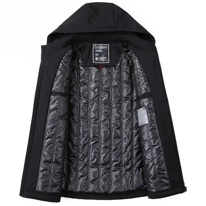 Men's Waterproof Softshell Jacket with Hood, Windproof and Breathable Mune Fashion