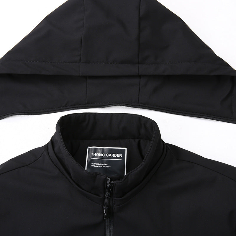 Men's Waterproof Softshell Jacket with Hood, Windproof and Breathable Mune Fashion