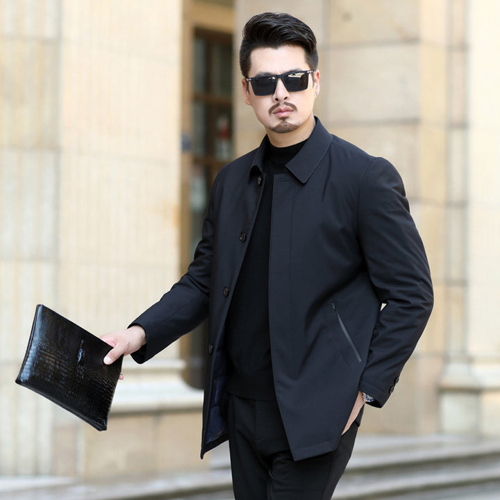 Men's elegant urban short coat with shirt collar and light insulation Mune Fashion