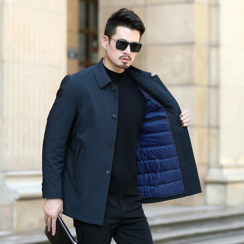 Men's elegant urban short coat with shirt collar and light insulation Mune Fashion