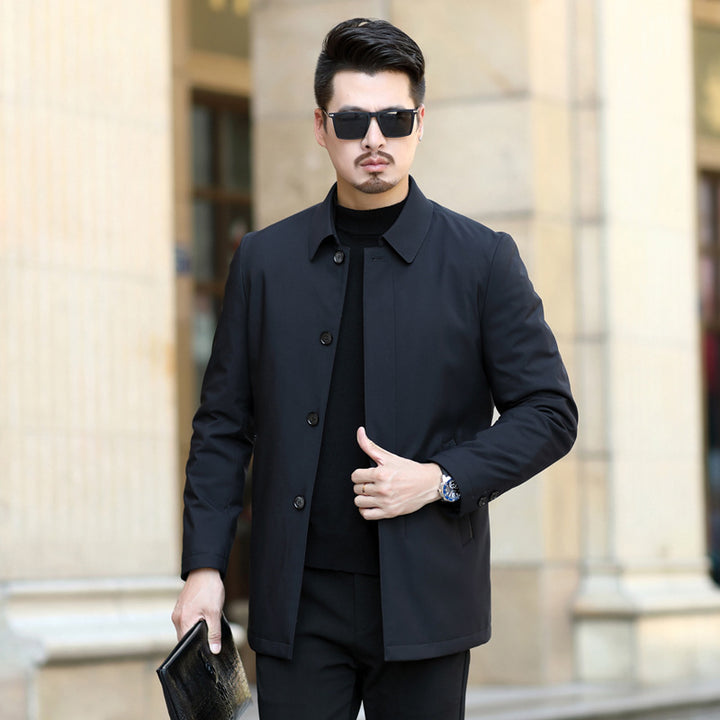 Men's elegant urban short coat with shirt collar and light insulation Mune Fashion