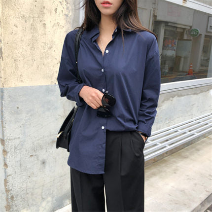 Ladies Loose Cotton Shirt with Boxy Fit, Drop Shoulder and Asymmetrical Hem Mune Fashion