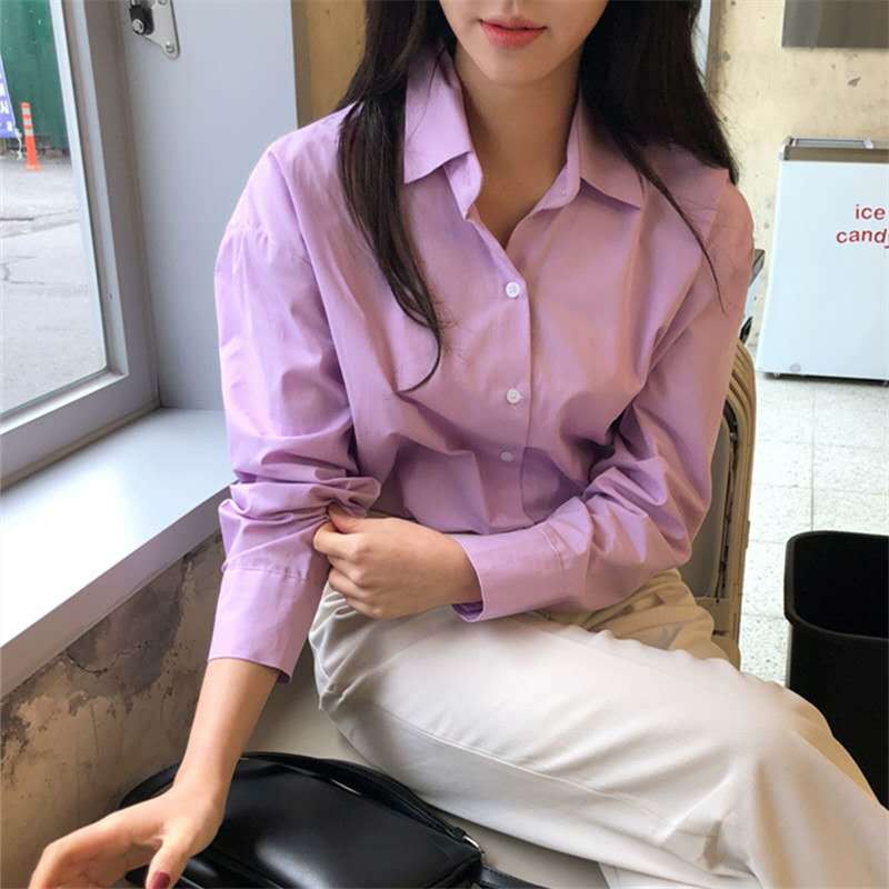 Ladies Loose Cotton Shirt with Boxy Fit, Drop Shoulder and Asymmetrical Hem Mune Fashion