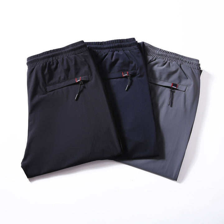 Men's Lightweight Jersey Leisure Pants with Elastic Waistband, Drawstring, and Side Pockets Mune Fashion