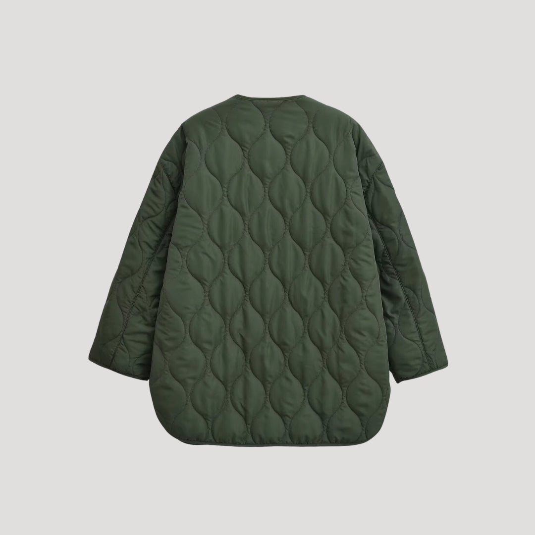 Mune | Women's quilted oversized green fleece zip-up jacket