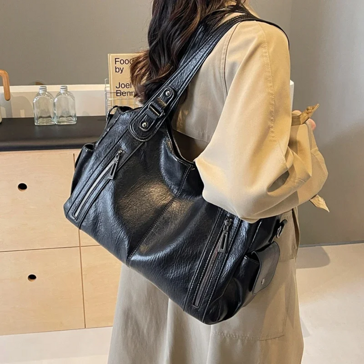 Mune | Stylish Leather Handbag with Zipper