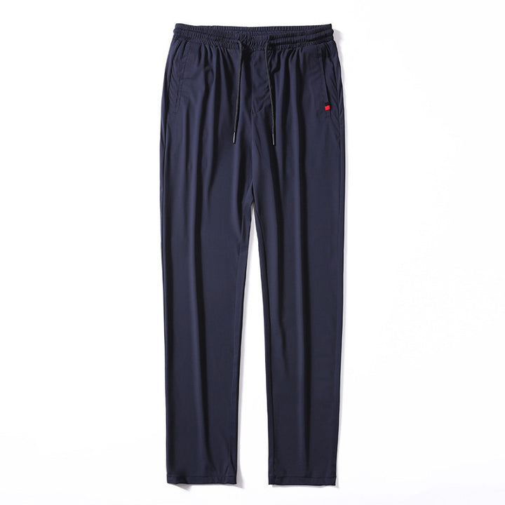 Men's Lightweight Leisure Jogging Pants with Elastic Waist, Drawstring, and Slim Leg Line Mune Fashion