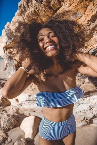 Women's bandeau bikini with fashionable ruffle details Mune Fashion