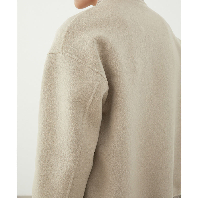 Men's short jacket in blouson style made of wool blend with ribbed collar, zipper, and chest pocket Mune Fashion