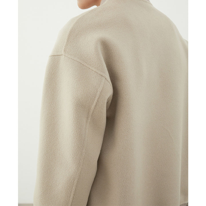 Men's short jacket in blouson style made of wool blend with ribbed collar, zipper, and chest pocket Mune Fashion