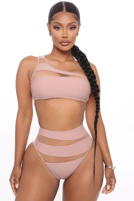 Women's High-Cut Bikini with Transparent Inserts Mune Fashion