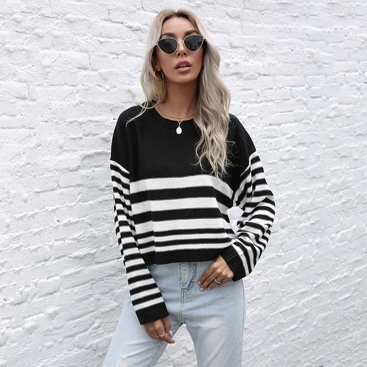 Women's Fashion Stripe Sweater Mune Fashion