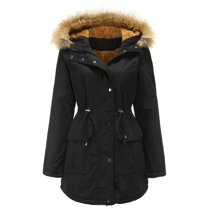 Women’s Warm Outdoor Parka with Detachable Hood and Luxurious Faux Fur Mune