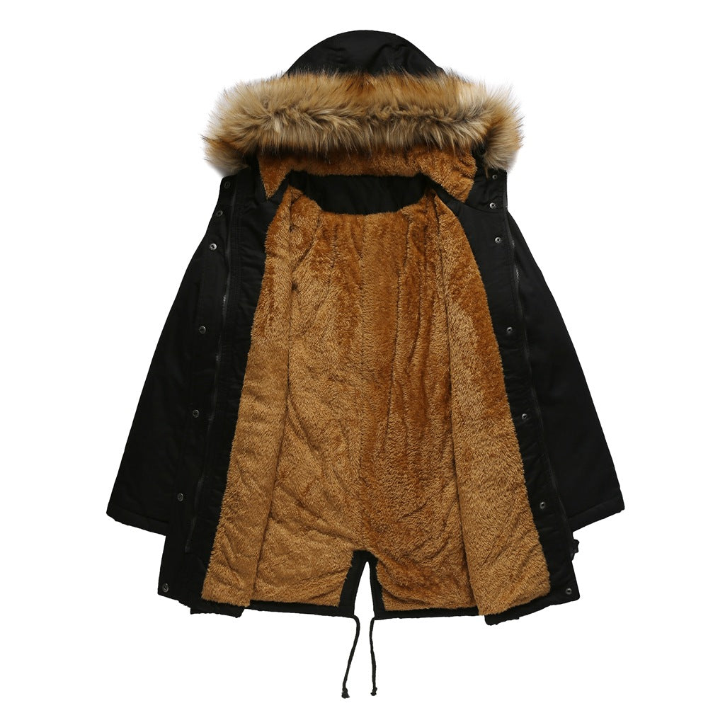 Women’s Warm Outdoor Parka with Detachable Hood and Luxurious Faux Fur Mune