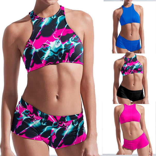 Ladies' sports bikini with high-neck top and short bottoms Mune Fashion