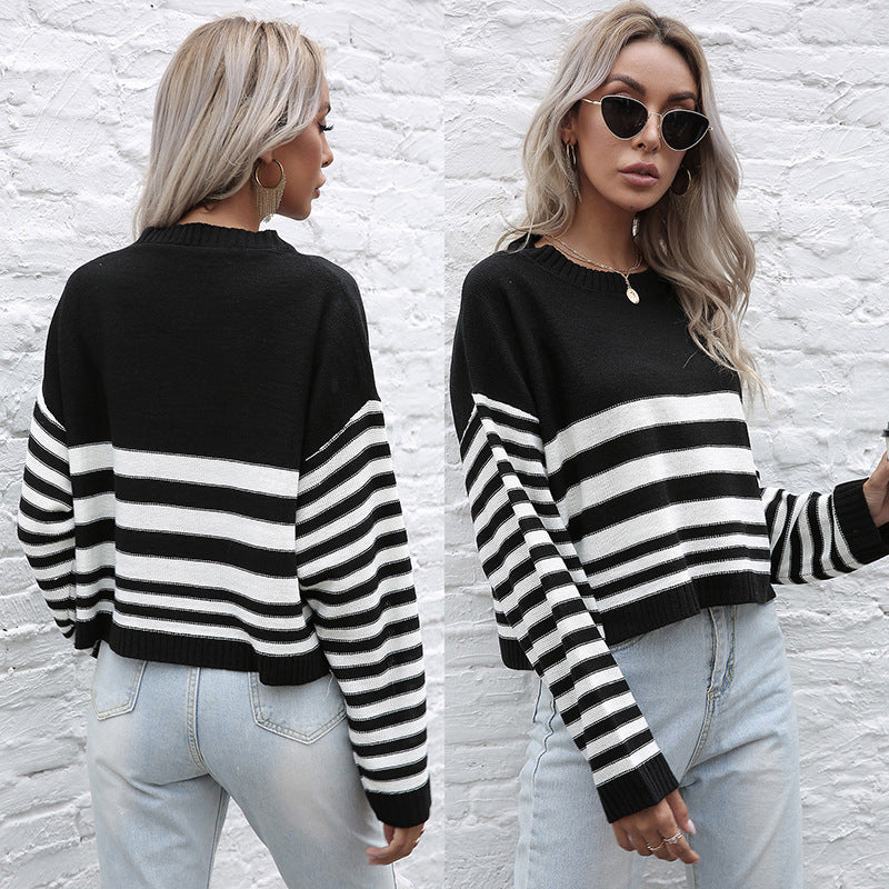 Women's Fashion Stripe Sweater Mune Fashion