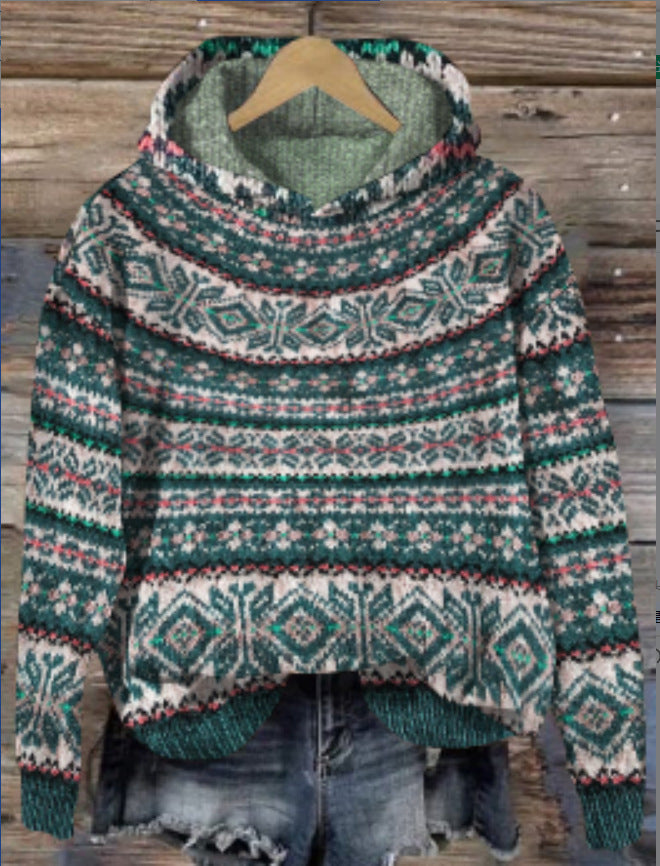 Mune | Women's knit hoodie with Norwegian pattern and hood
