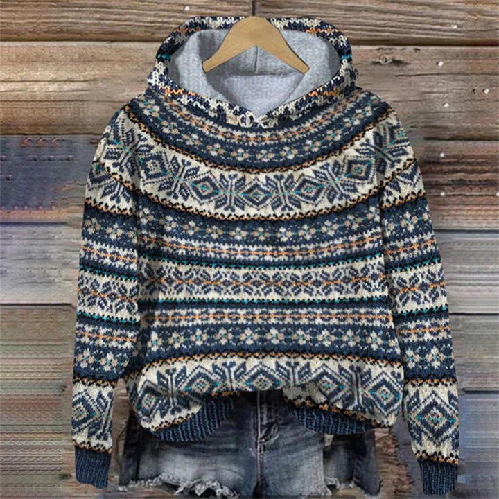 Mune | Women's knit hoodie with Norwegian pattern and hood