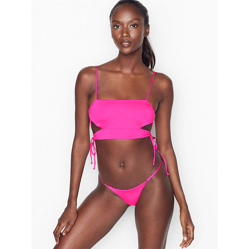 Ladies Crop Bikini Set with modern cut-out and adjustable straps Mune Fashion