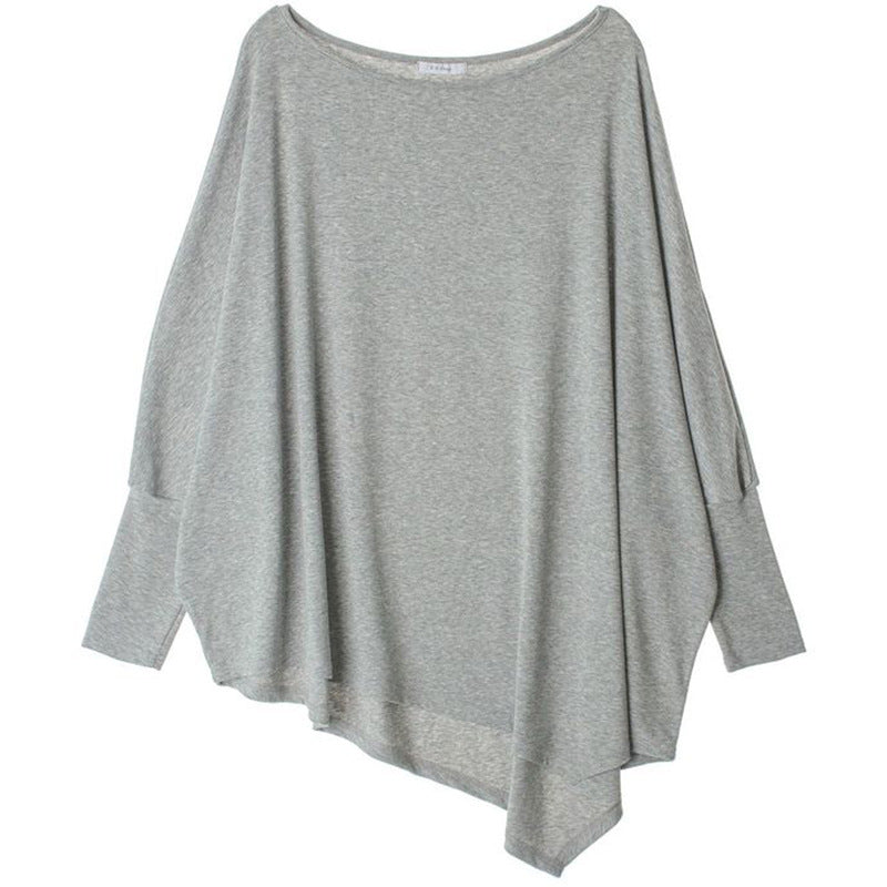 Women's Oversize Tunic with Asymmetrical Hem and Long Sleeves Mune Fashion