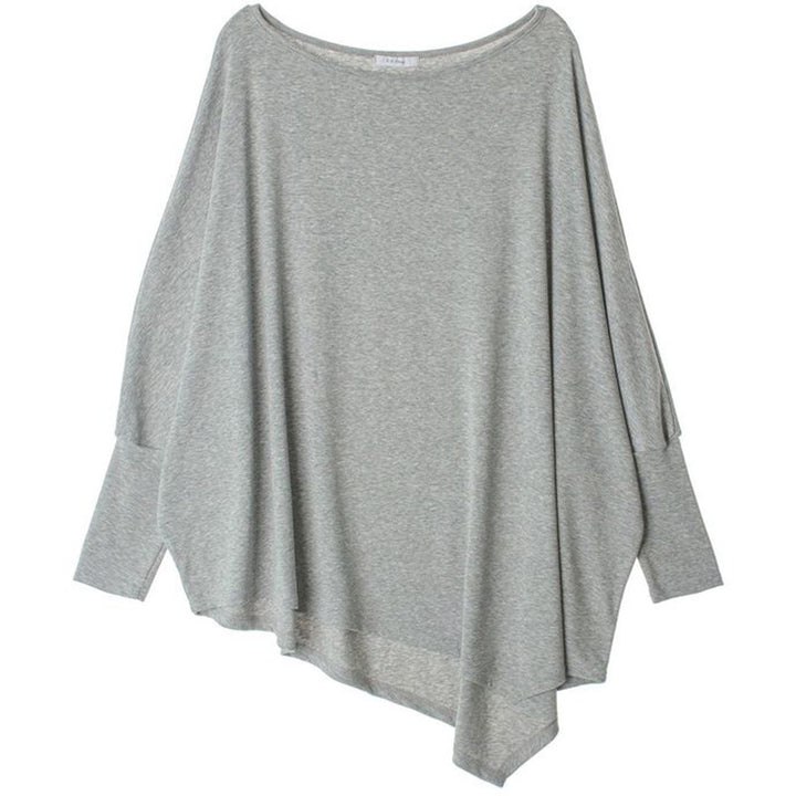 Women's Oversize Tunic with Asymmetrical Hem and Long Sleeves Mune Fashion
