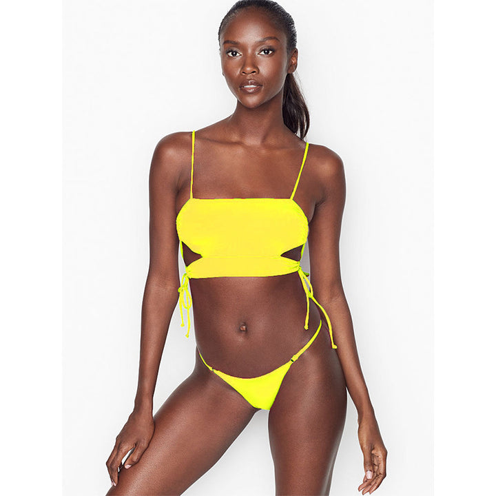 Ladies Crop Bikini Set with modern cut-out and adjustable straps Mune Fashion