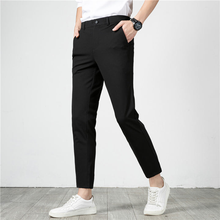 Men's Slim-Fit Stretch Trousers with Narrow Ankle Length Mune Fashion