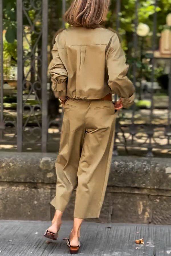 Mune | Charm Strap Details Pocketed Cargo Style Zip Loose Jacket