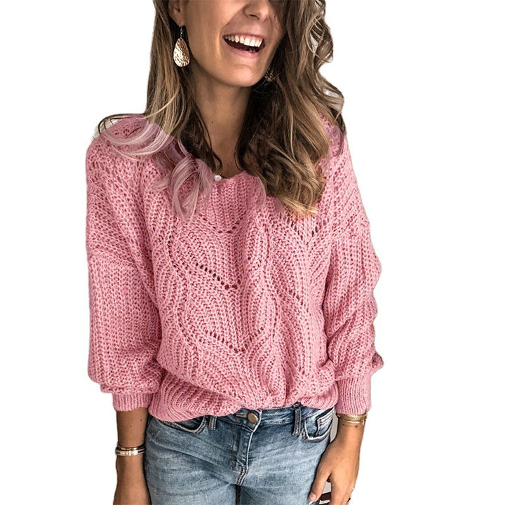 Women Oversize Lace-Chunky Knit Sweater with Boat Neck and Cable Pattern Mune Fashion