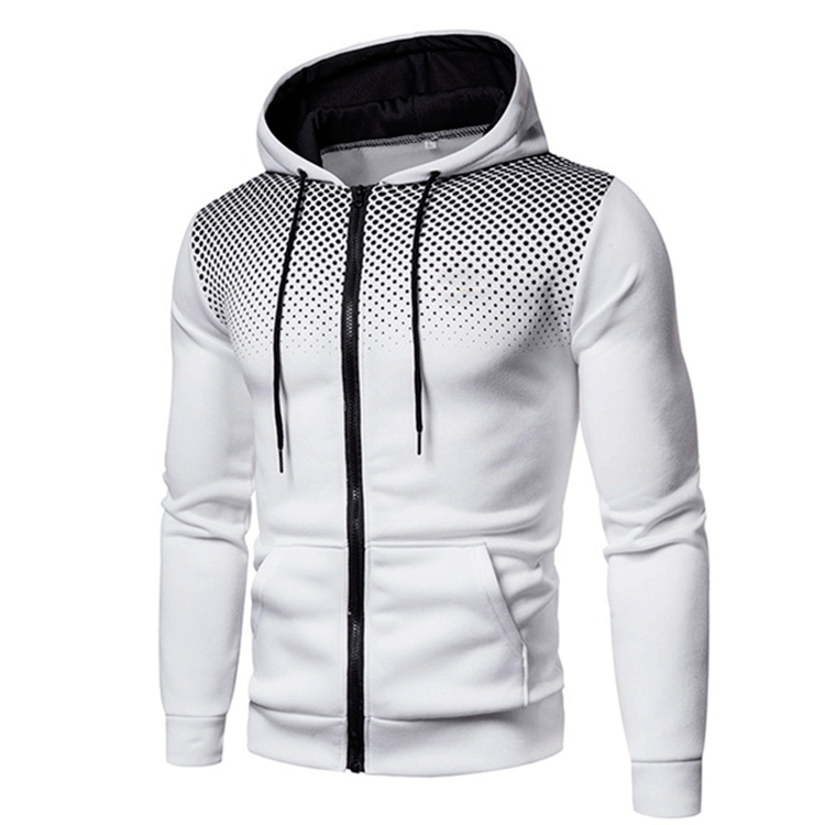 Men's sporty hoodie with full zipper, contrasting inner lining and breathable dotted pattern Mune Fashion