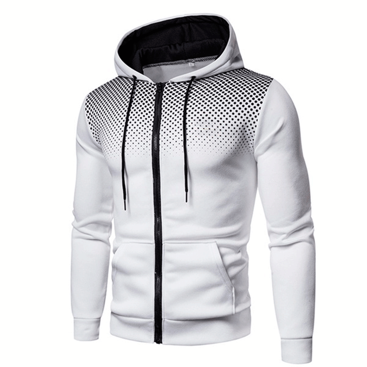 Men's sporty hoodie with full zipper, contrasting inner lining and breathable dotted pattern Mune Fashion