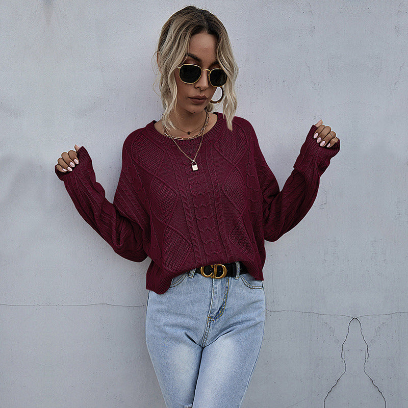 Women’s Oversized Cable Knit Sweater with Lace Details Mune Fashion