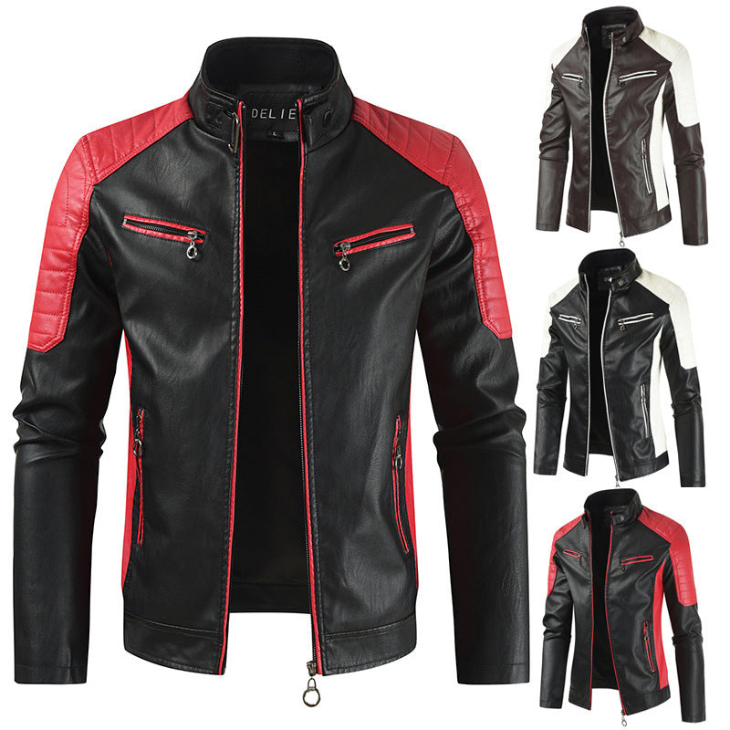 Men's Casual Leather Jacket Mune Fashion