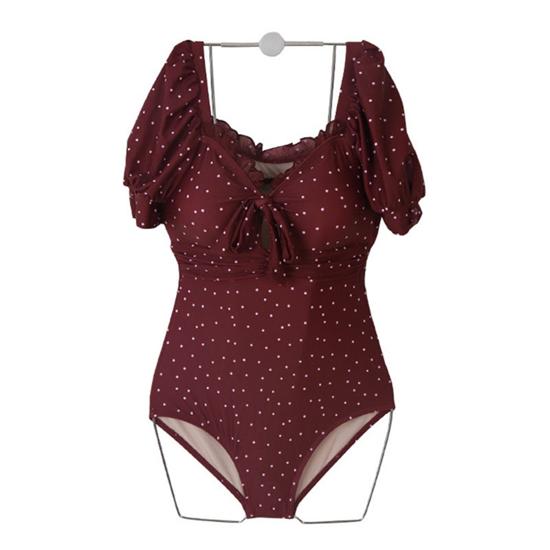 Women's one-piece swimsuit with removable shoulder straps and ruffle details Mune Fashion
