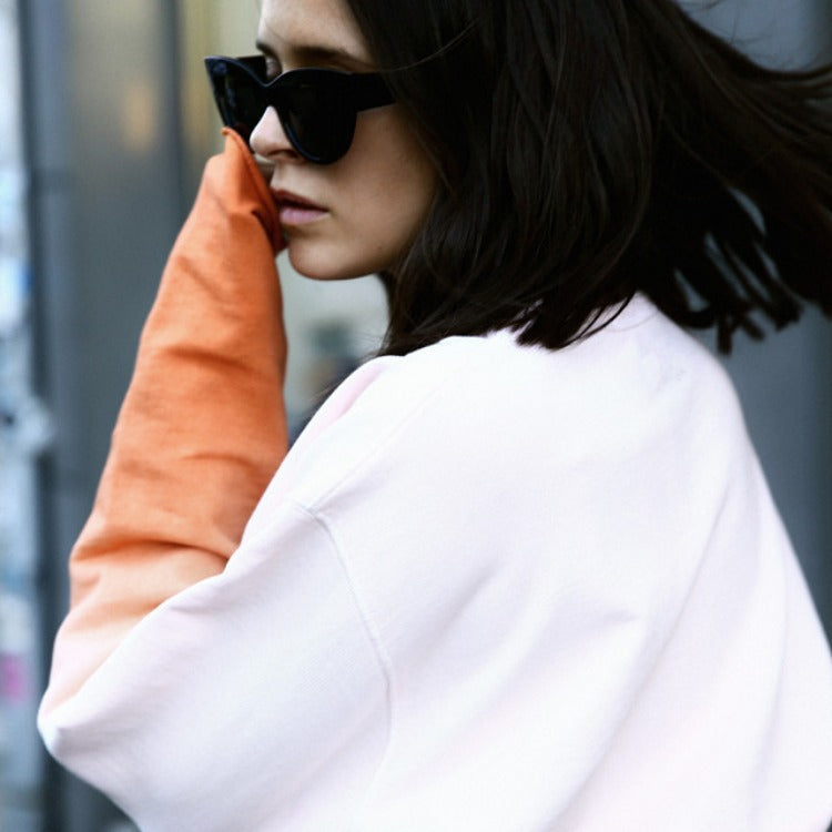 Women's Oversize Dip-Dye Sweatshirt with Gradient and Straight Hem Mune Fashion