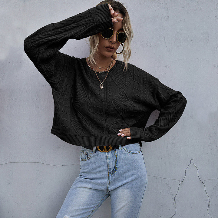 Women’s Oversized Cable Knit Sweater with Lace Details Mune Fashion