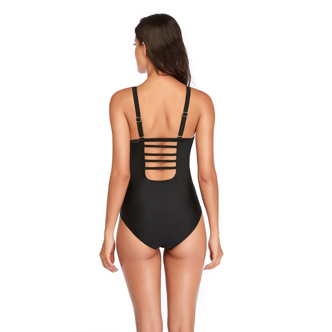 Women One-Piece Swimsuit with Fashionable Gathered Effect Mune Fashion