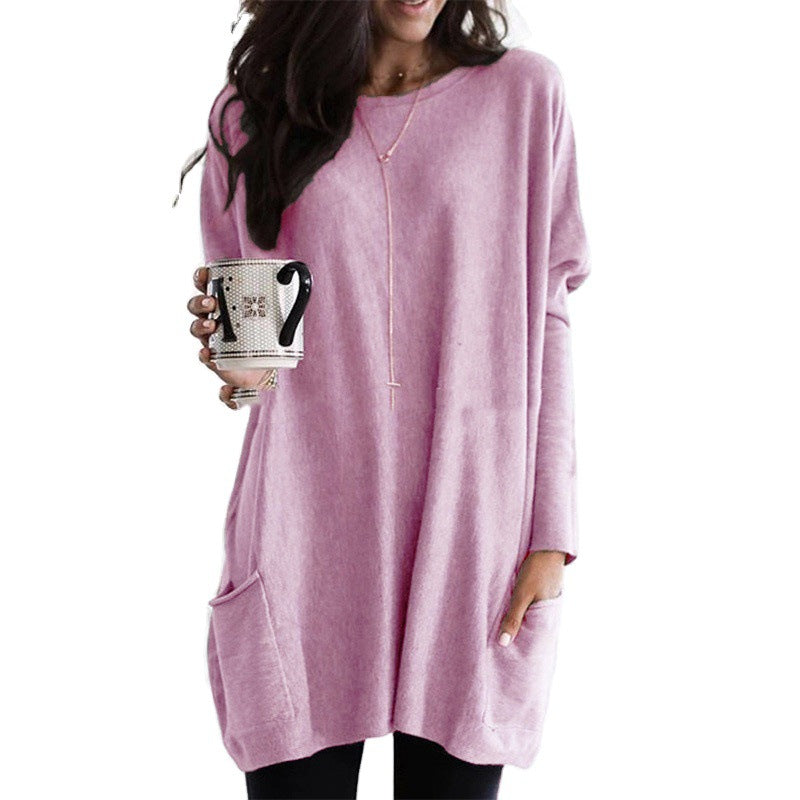 Women's oversized long shirt with contrast block and patch pockets Mune Fashion