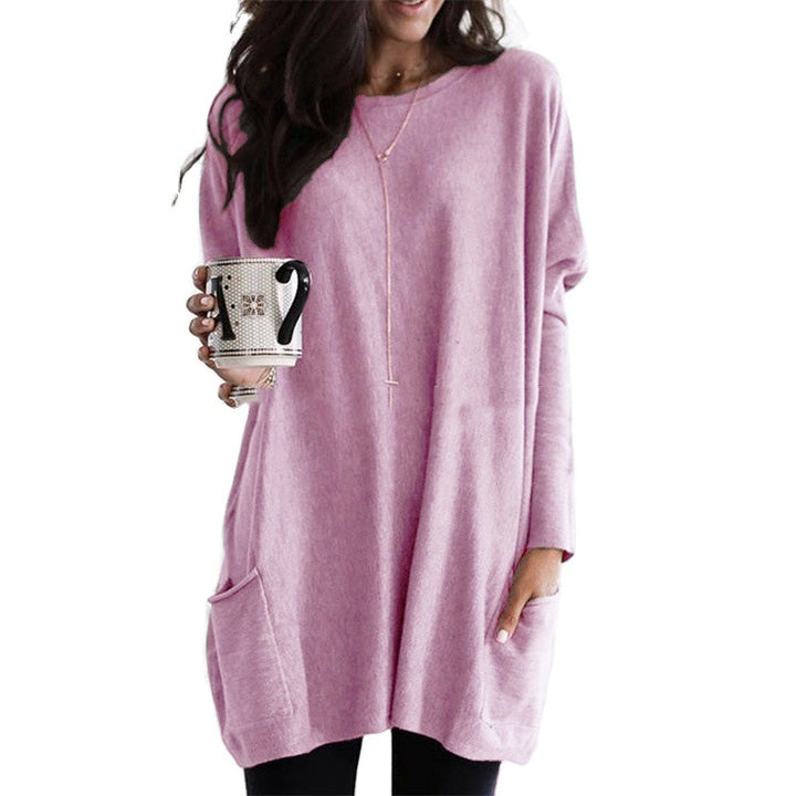 Women's oversized long shirt with contrast block and patch pockets Mune Fashion