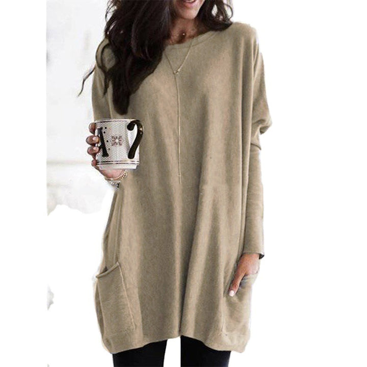 Women's oversized long shirt with contrast block and patch pockets Mune Fashion