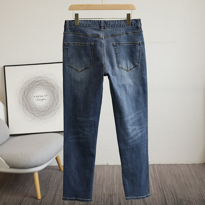 Men's slim fit stretch jeans with a used wash and five-pocket cut Mune Fashion
