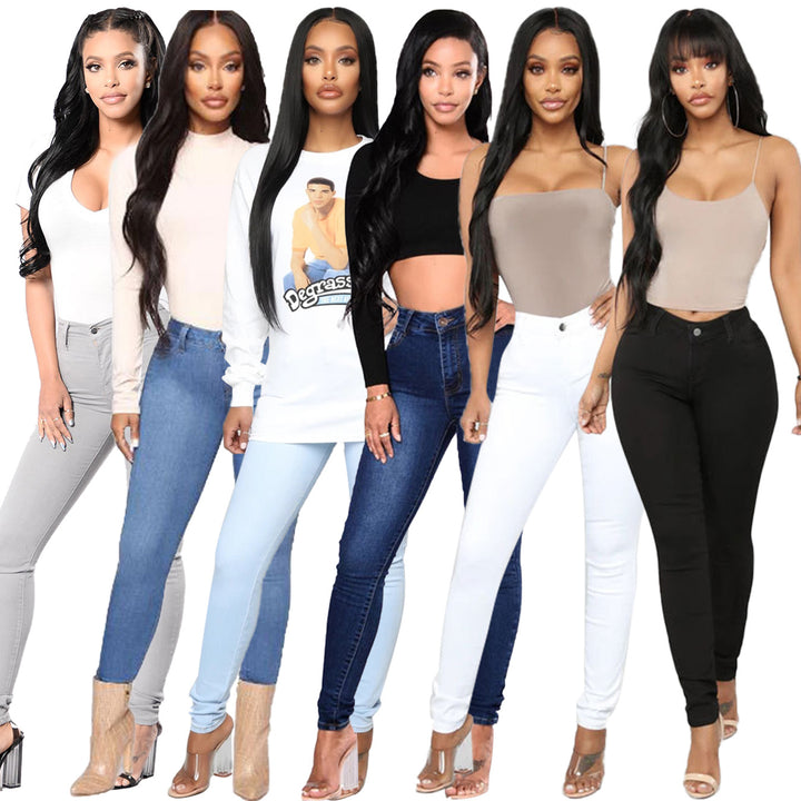 Ladies High-Rise Sculpting Skinny Jeans with Shaping Hip Lift Mune Fashion