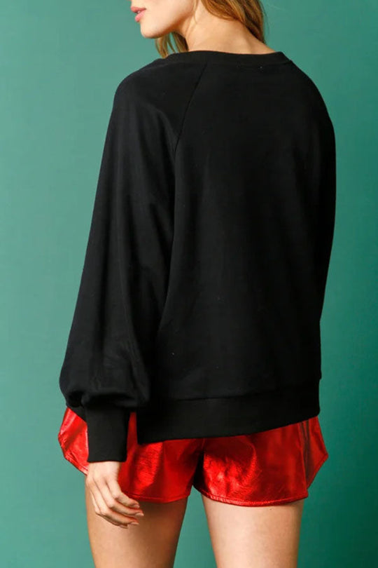 Mune | Christmas Gingerbread Man Sequins Long Sleeve Sweatshirt