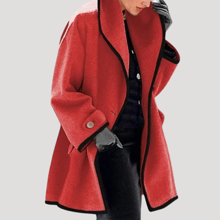 Mune | Women's Winter Wool Coat Elegant Swing Cape Jacket