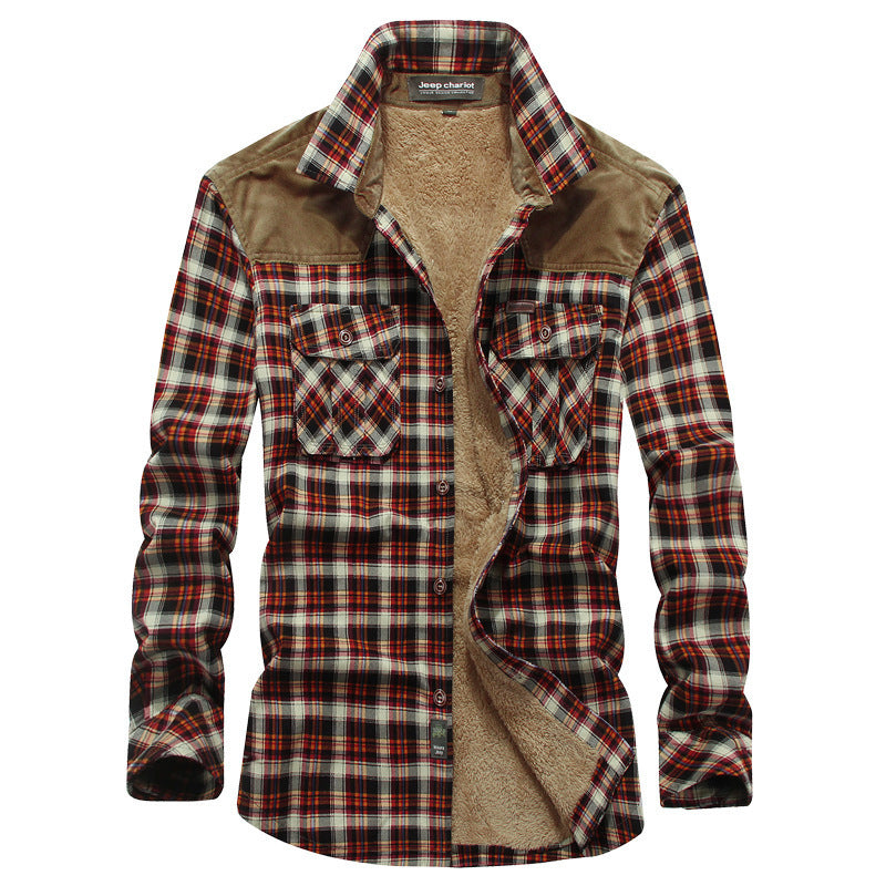 Men's Flannel Shirt with Teddy Lining Mune Fashion