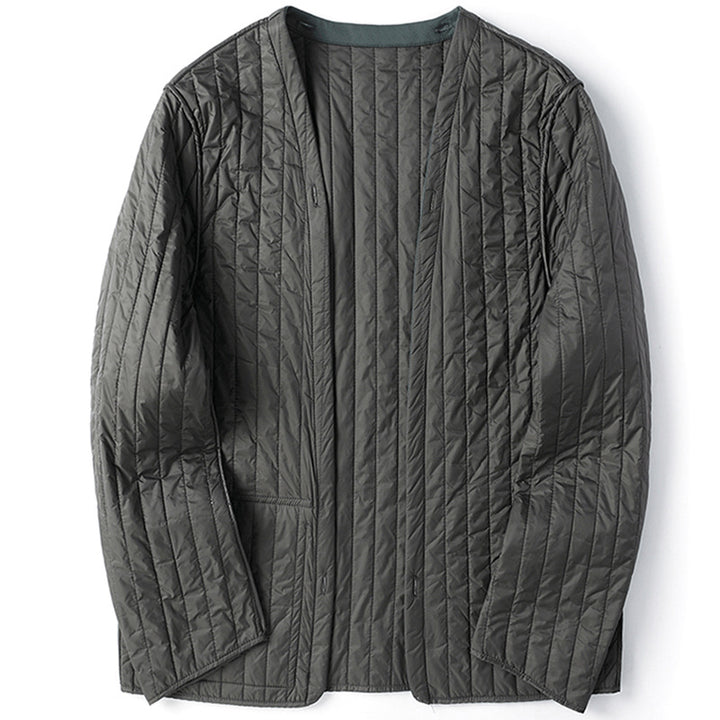 Men's ultralight quilted inner jacket without collar with vertical quilting Mune Fashion