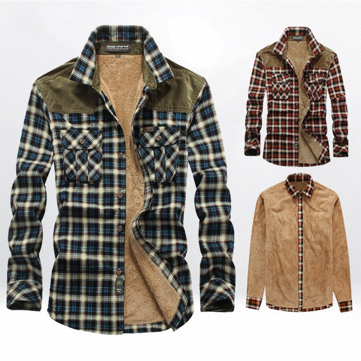 Men's Flannel Shirt with Teddy Lining Mune Fashion