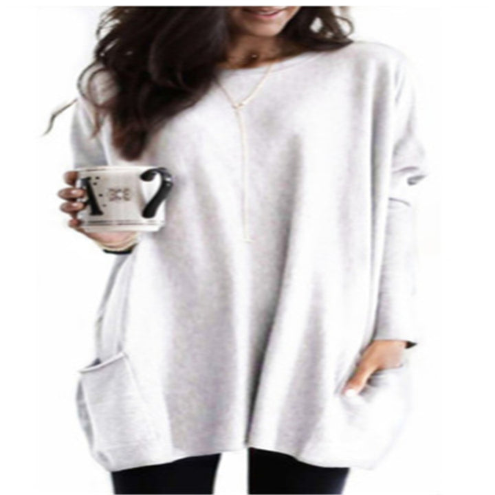 Women's oversized long shirt with contrast block and patch pockets Mune Fashion