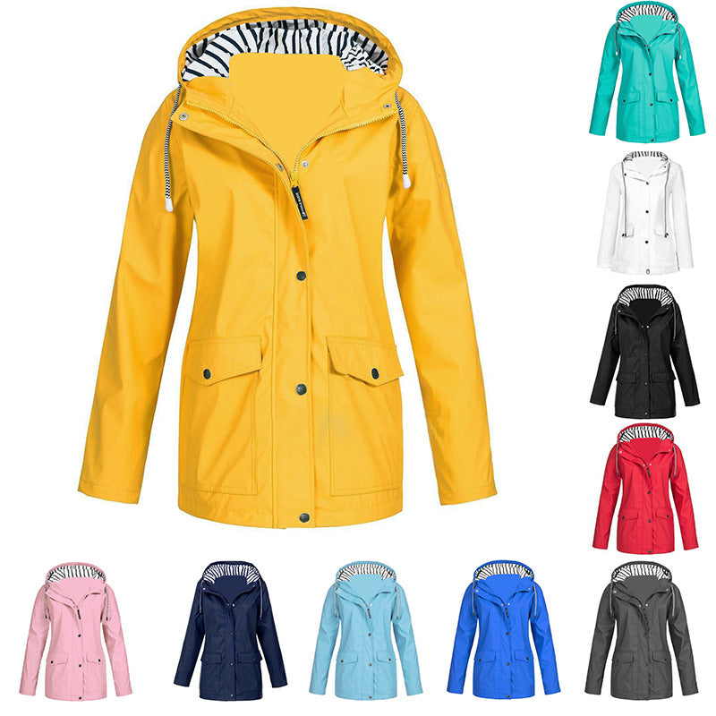 Women's waterproof parka with hood, drawstring and patch pockets Mune Fashion